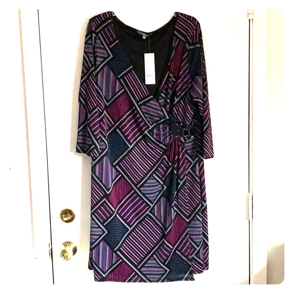 Geometric Wrap Dress